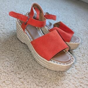 Burnt Orange Platform Sandals Size 8